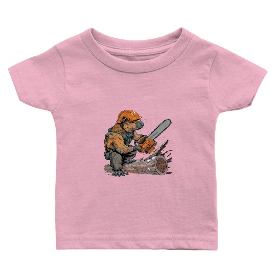 Beaver Lumberjack Chainsaw Baby T Shirts