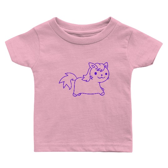 Little Pony Cat Face Little Small Horse Riding Fun Baby T Shirts