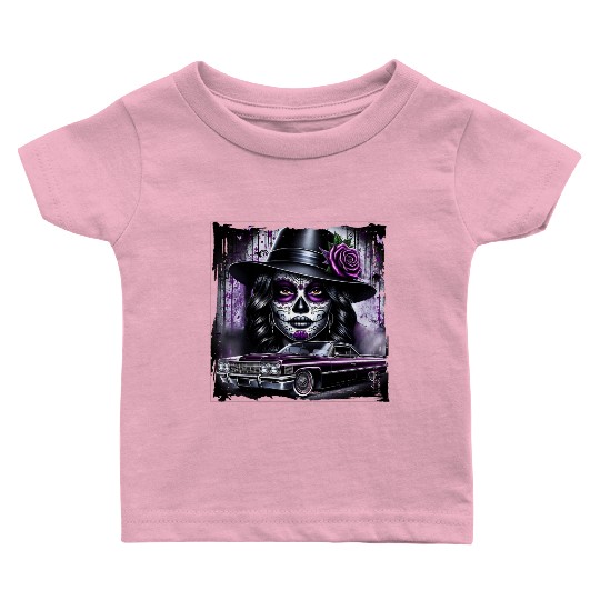 lowrider catrina Sugar skull Baby T Shirts