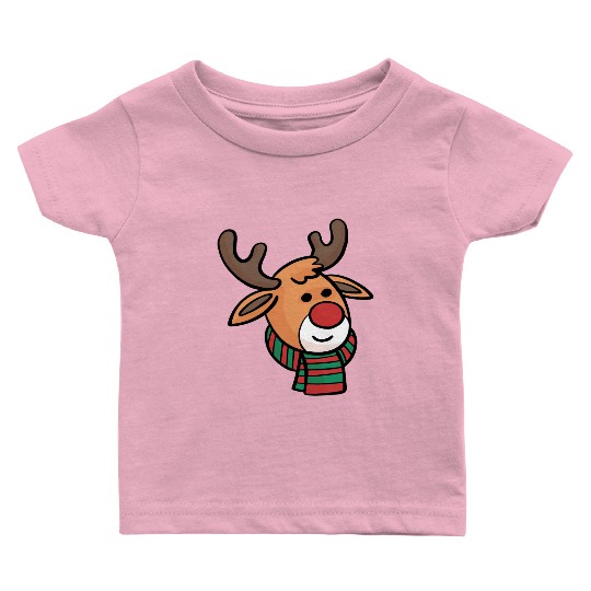 Christmas Reindeer Design for Holiday Apparel Baby T Shirts
