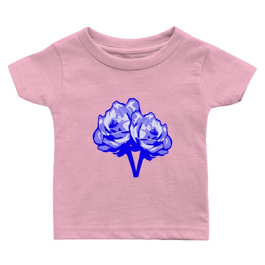Two Beautiful Rose Blossom Leaf 2 Roses Bouquet Baby T Shirts