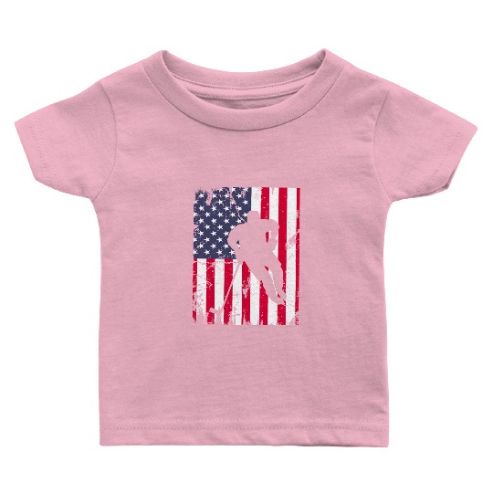 Cute idea American flag hokey lover Baby T Shirts