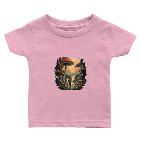 Mystical Forest | Mushroom Wanderer Baby T Shirts