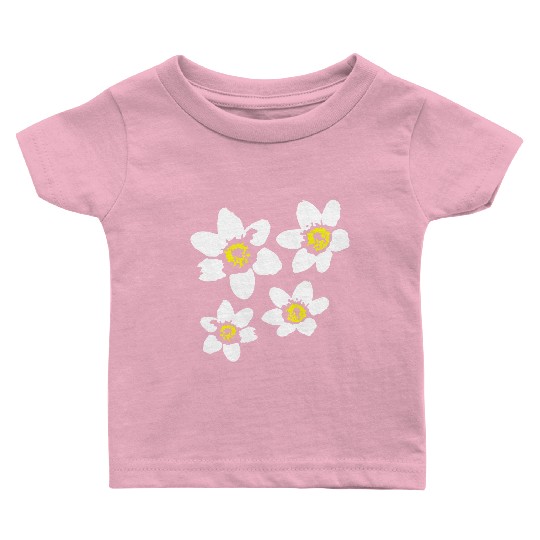 Beautiful White Daisies Flowers Spring Summer Fun Baby T Shirts
