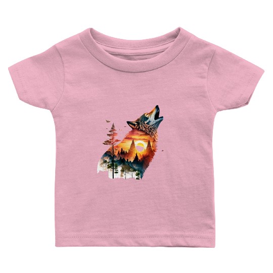 Vintage Wolf Moon Graphic Baby T Shirts – Retro 90s