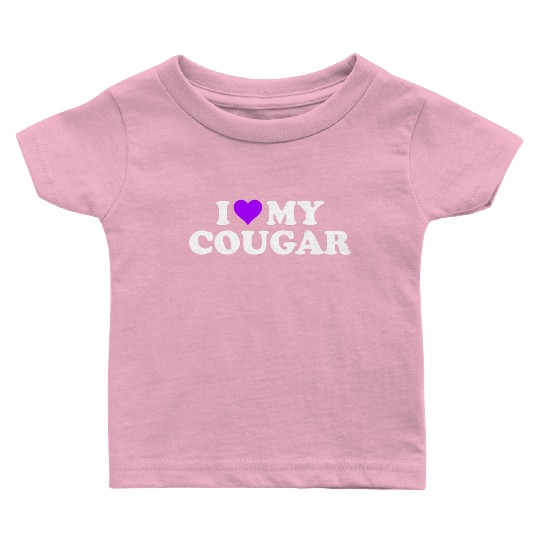 I Love Cougars Cougar Humor Valentine's Day 3BK4 Baby T Shirts