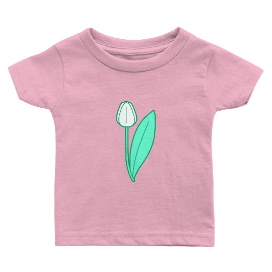 White Tulip Beautiful Flower Pretty Spring Summer Baby T Shirts