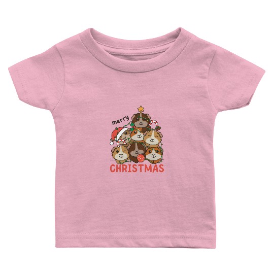 Guinea Pig Christmas Tree Merry Christmas Baby T Shirts
