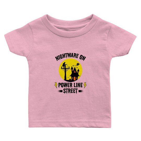 Nightmare on Power Line Street – Lineman Halloween Baby T Shirts