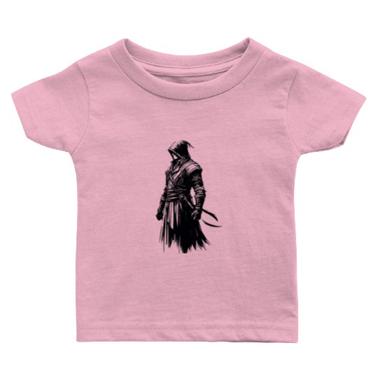 Black Warrior Sketch Power Fantasy Art 7 Baby T Shirts