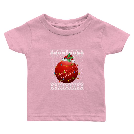 Cricket Player Ugly Christmas Baby T Shirts