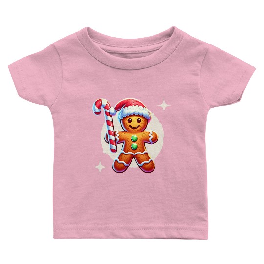 Gingerbread Man Christmas Cheer Baby T Shirts