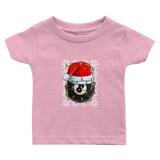 Billiard 8 Ball Christmas Lights Baby T Shirts