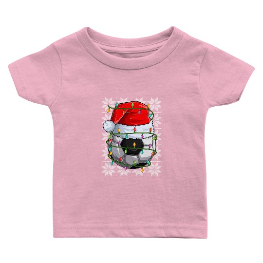 Soccer Football Christmas Lights Baby T Shirts