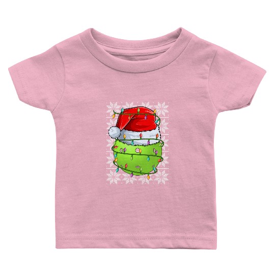 Pickleball Christmas Lights Baby T Shirts