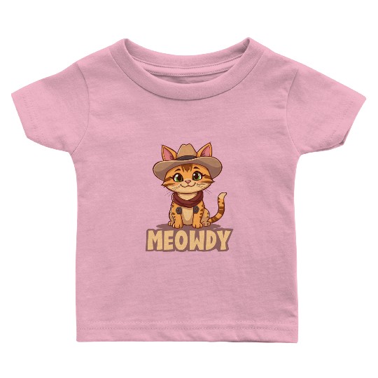 Cowboy Cat "Meowdy" Western yellow wild west cat Baby T Shirts