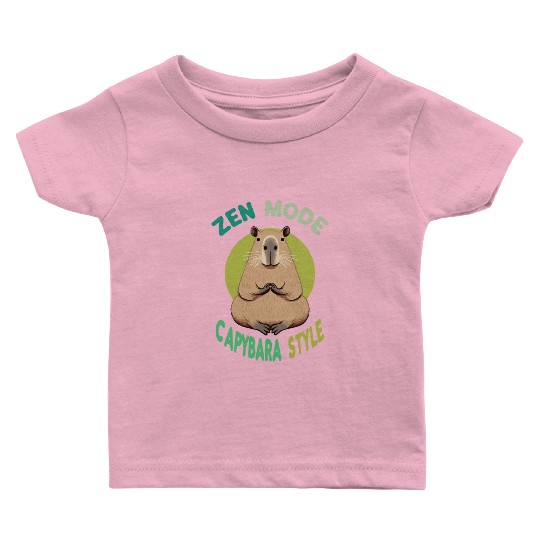 gift idea funny quote zen design Capybara Baby T Shirts