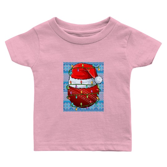 Cricket Ball Christmas Lights Baby T Shirts
