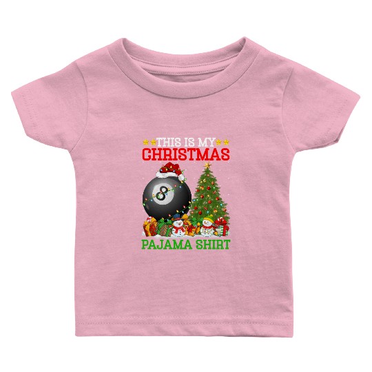 Billiards Christmas Tree Lights Baby T Shirts