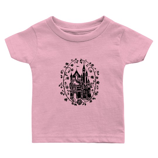Sleeping beauty roses Castle Baby T Shirts