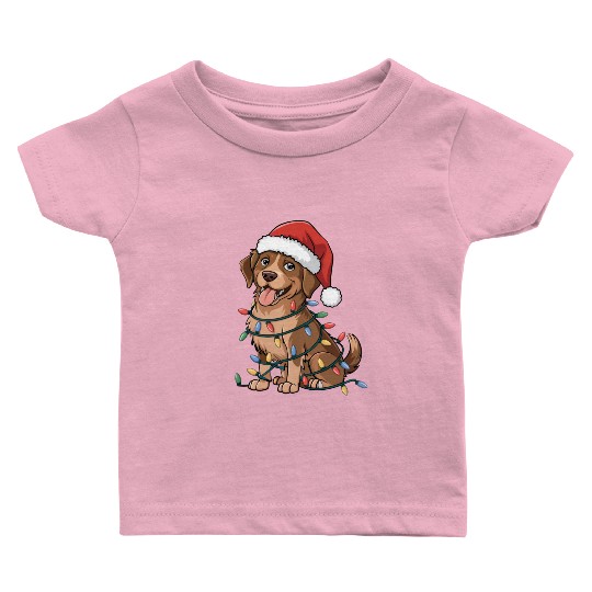 Chesapeake Bay Retriever Christmas Lights Xmas Dog Baby T Shirts