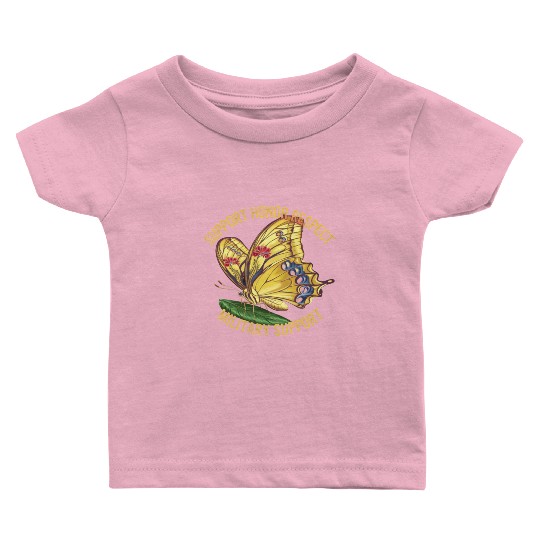 Vibrant Butterfly Design Advocating Military Baby T Shirts