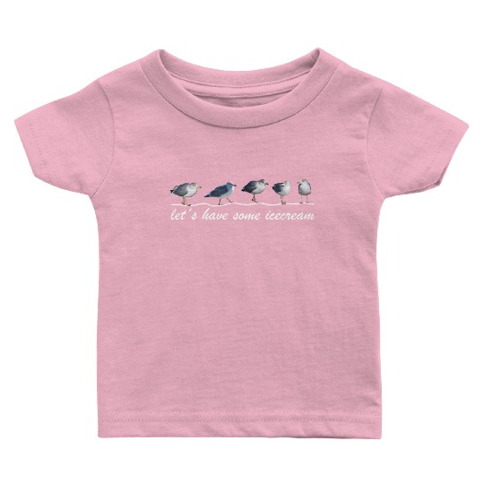 seagull icecream sea beach Baby T Shirts