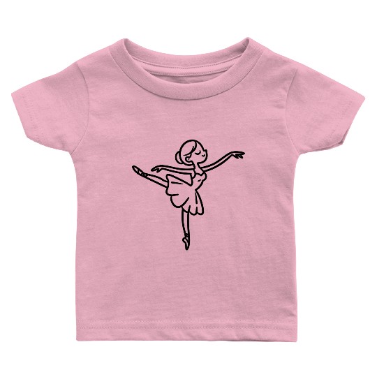 Cute Minimal Ballet Line Baby T Shirts