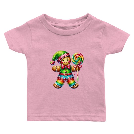 Gingerbread Christmas, Merry Christmas, Candy Baby T Shirts