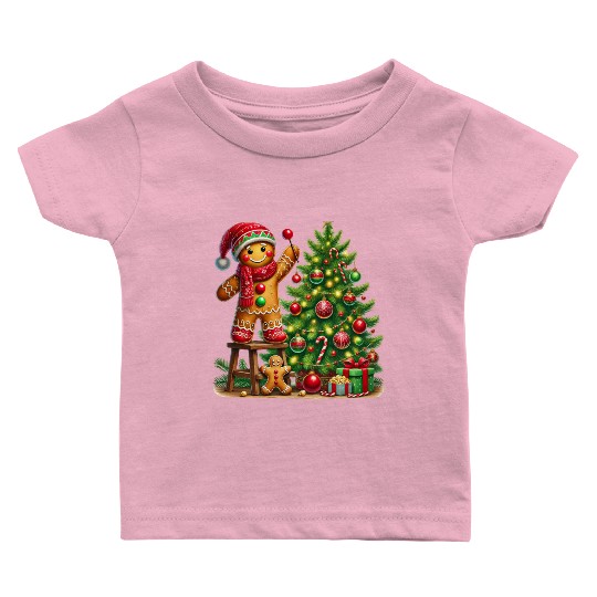 Gingerbread Christmas, Merry Christmas Baby T Shirts