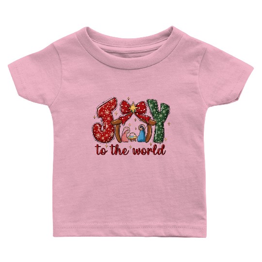 Joy To The World, Christmas Retro Baby T Shirts