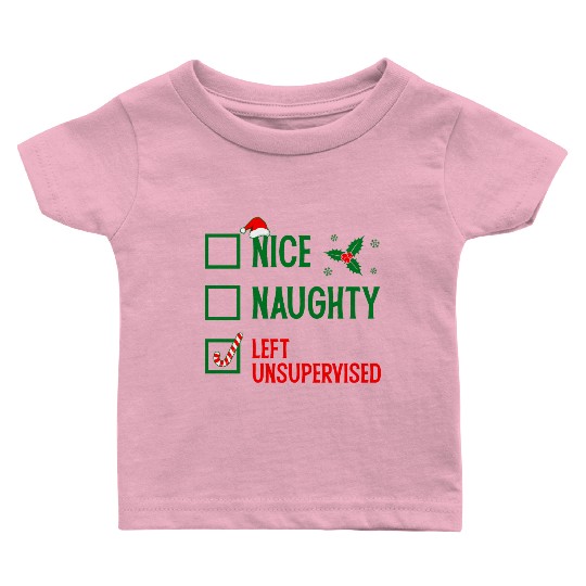 Left Unsupervised Christmas Checklist Baby T Shirts