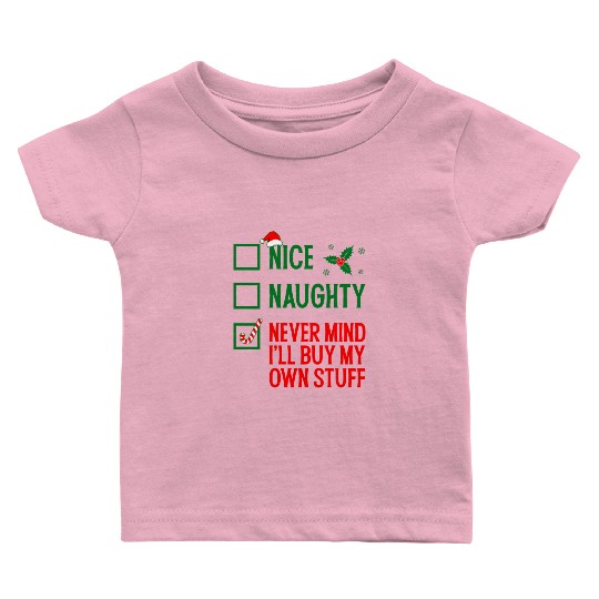 Nice Naughty Funny Holiday Baby T Shirts