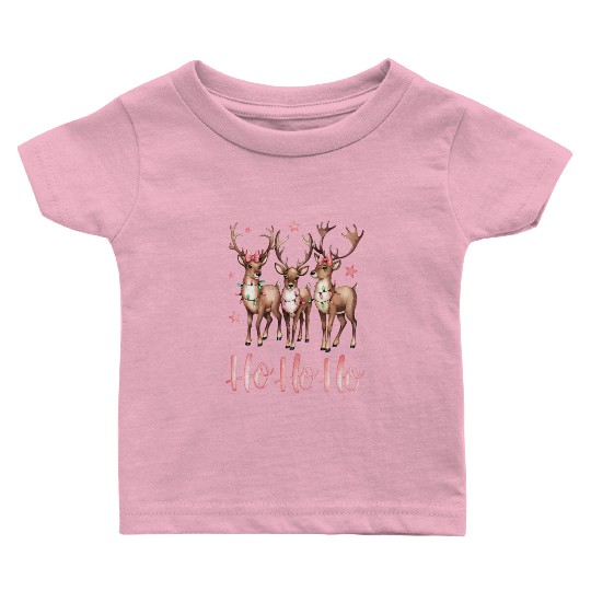 Ho Ho Ho Deer, Merry Christmas Baby T Shirts