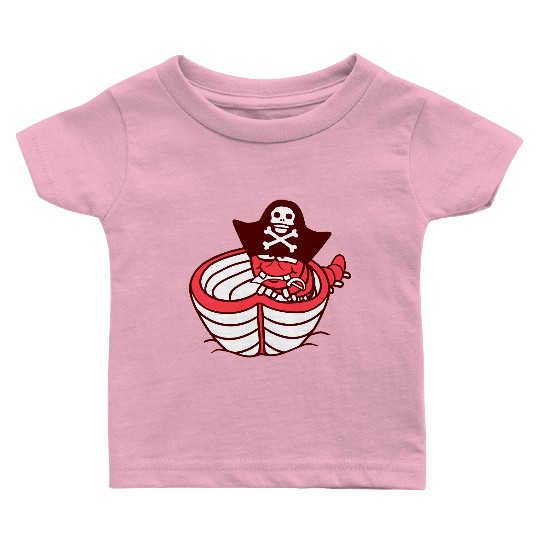 Funny Worm Caterpillar Pirate Sweet Paddle Rowing Baby T Shirts