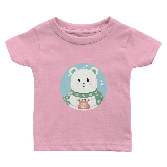 Cute polar bear in Christmas mood Baby T Shirts