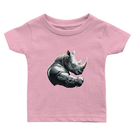 Rhino Weightlifting Fitness Gym for a Rhino love Baby T Shirts