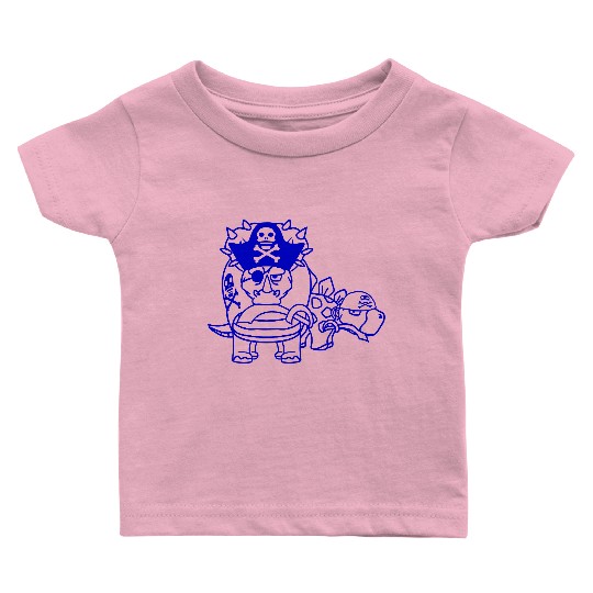Triceratops Stegosaurus 2 Dinosaur Pirates Dinos Baby T Shirts