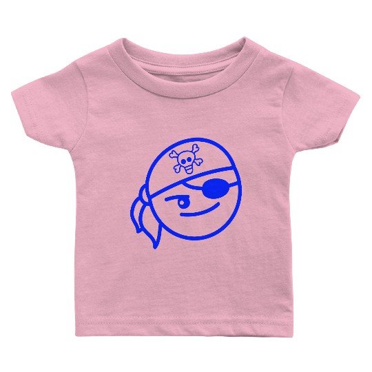 Funny Pirate Face Head Cute Headscarf Cap Toddler Baby T Shirts