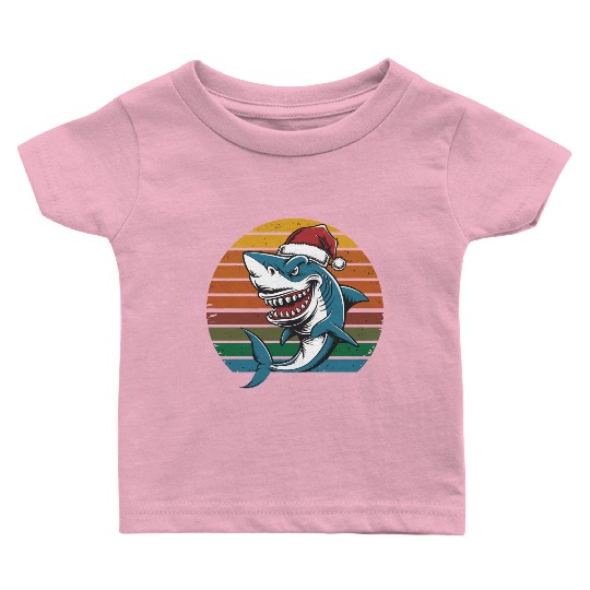 Christmas Shark Baby T Shirts