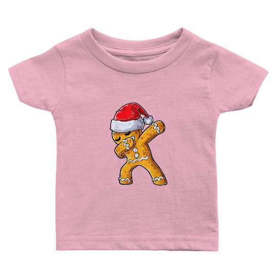 Dabbing Gingerbread Santa Christmas Xmas Cookie Baby T Shirts
