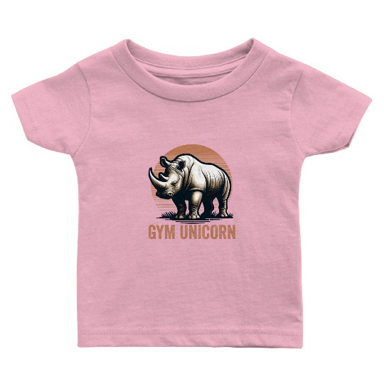 Gym Unicorn Rhino Rhinoceros Safari Vintage Baby T Shirts