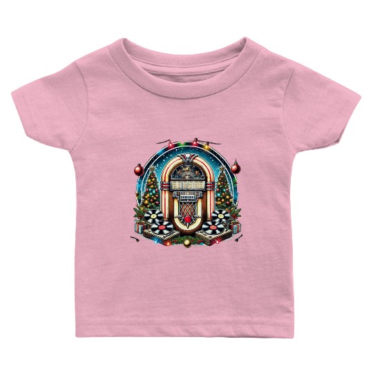 Retro Christmas Jukebox Melody Baby T Shirts