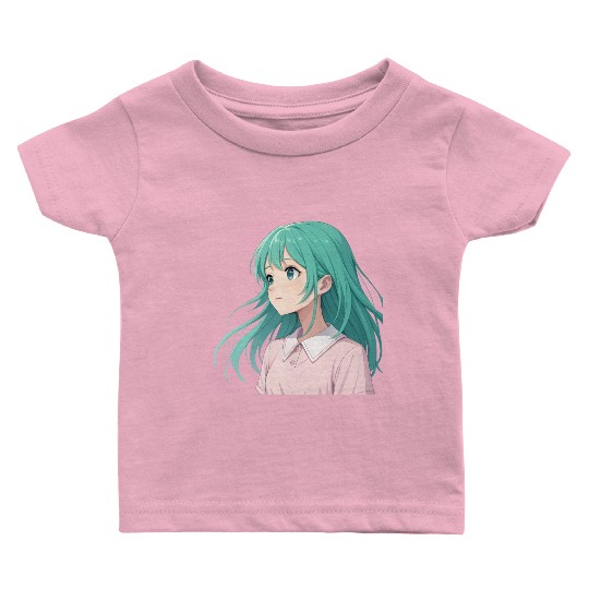 Dreamy Anime Girl: A Design Full of Serenity Baby T Shirts