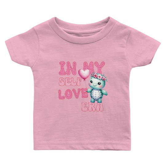 Cute Valentine's day Turtle - In my self love Baby T Shirts