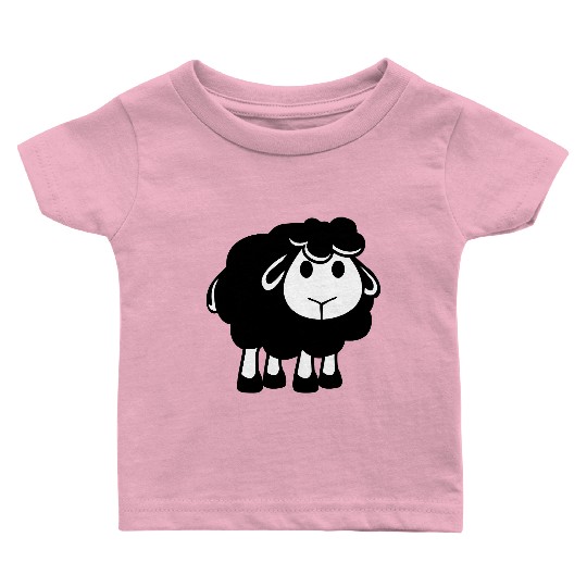 Black Sheep Small Cute Cute Lamb Cool Comic Sweet Baby T Shirts