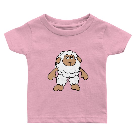 Sheep Standing Cool Bored Tired Cartoon Comic Cute Baby T Shirts