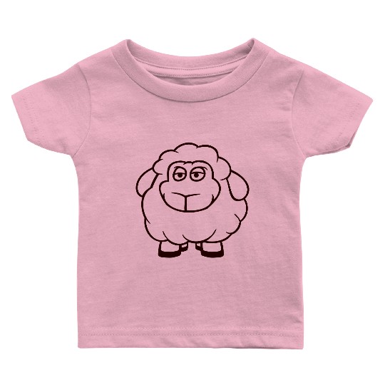 Sheep Baby Standing Bored Tired Cartoon Comic Cool Baby T Shirts