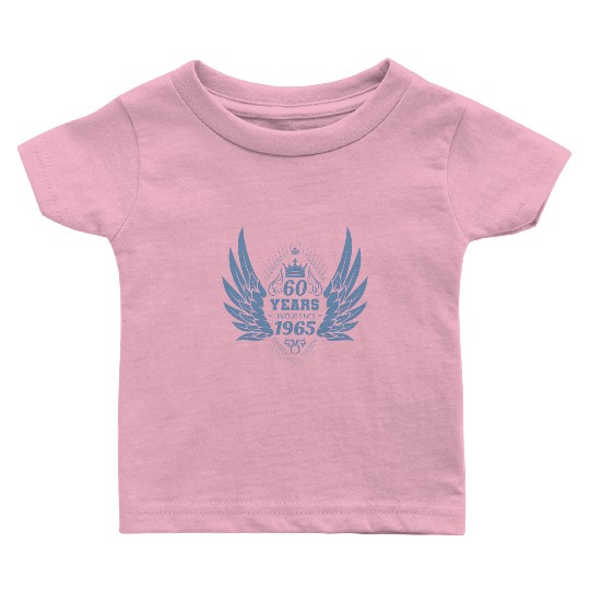 60 Years Unique Angel Wings Crown Baby T Shirts
