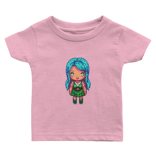 Mystic Emerald Sprite - Pixel Art Design Baby T Shirts
